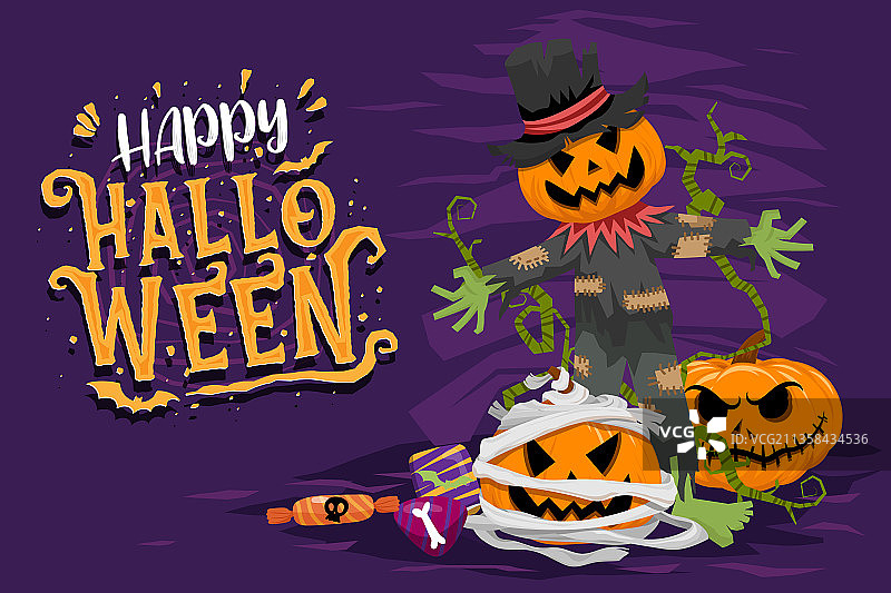 万圣节快乐不给糖就捣蛋海报图片素材