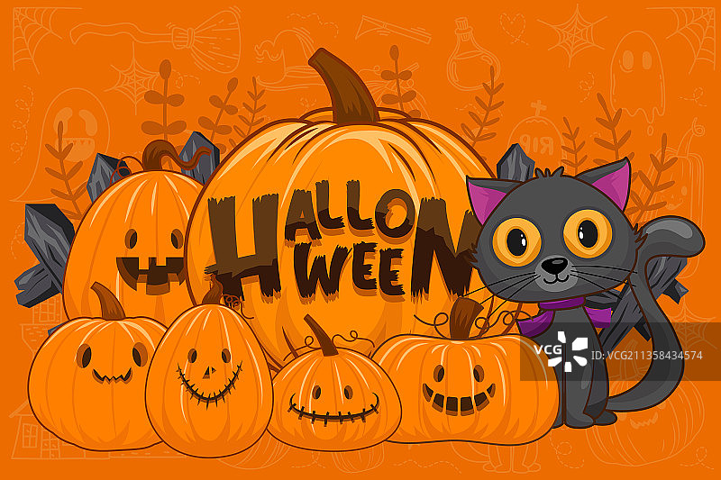 万圣节快乐不给糖就捣蛋海报图片素材