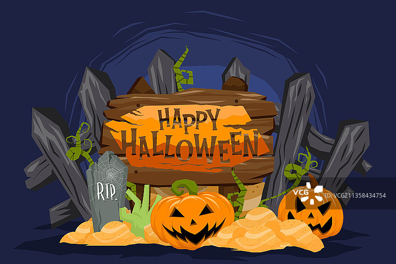 万圣节快乐不给糖就捣蛋海报图片素材