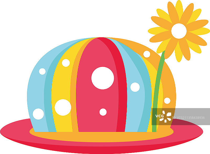 带花的滑稽小丑帽图片素材