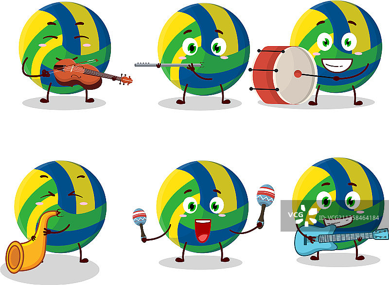 卡通人物打排球图片素材