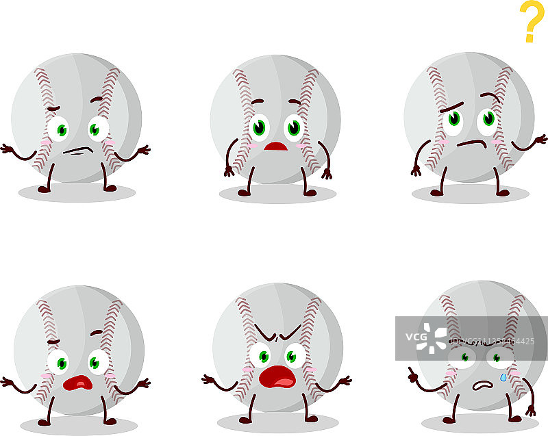 带有某种表情的棒球卡通形象图片素材