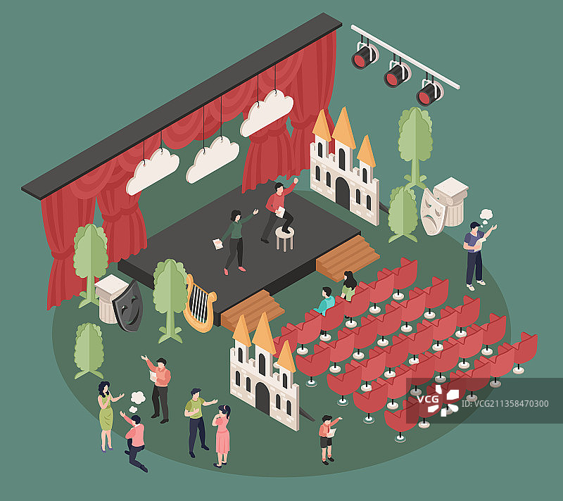 表演2.5D构图图片素材