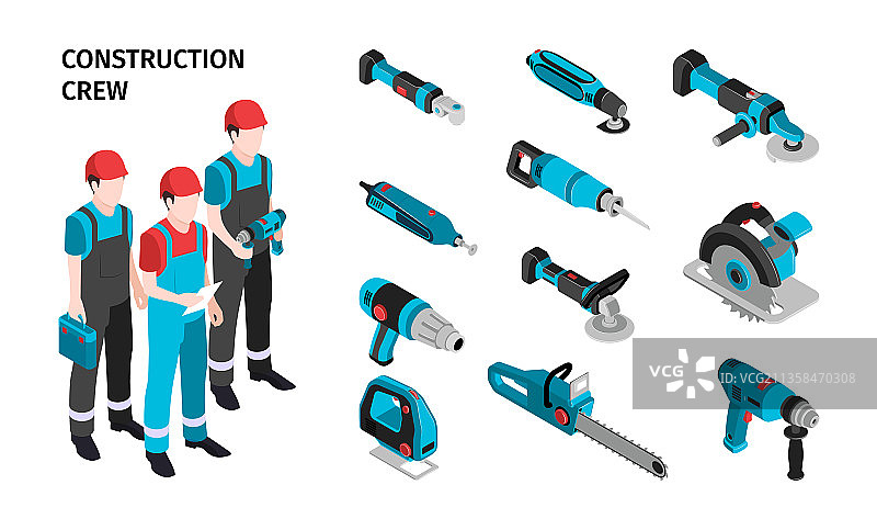 施工队2.5D组合构图图片素材