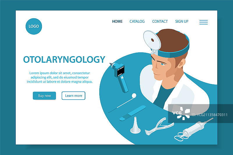 耳鼻喉科2.5D网站banner图片素材
