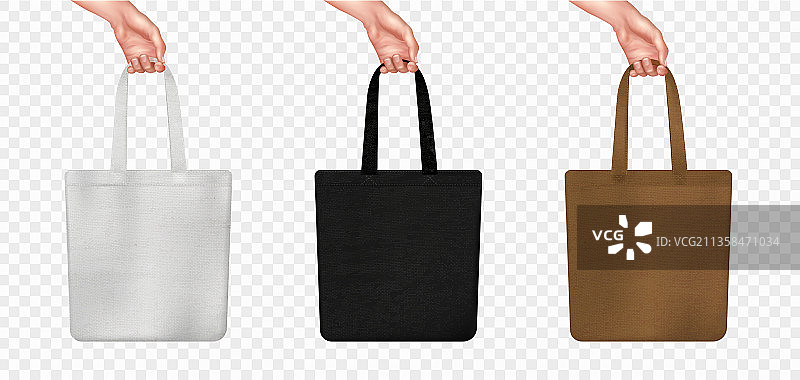 逼真风格透明手提袋模型图标素材图片素材