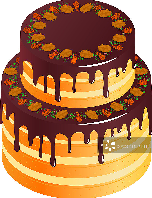 双层水果蛋糕组合图片素材