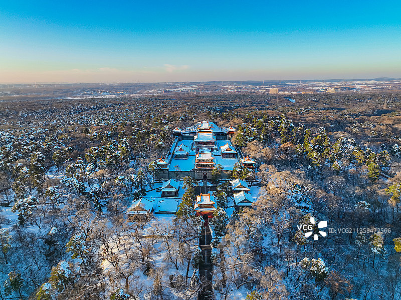 雪后沈阳东陵图片素材