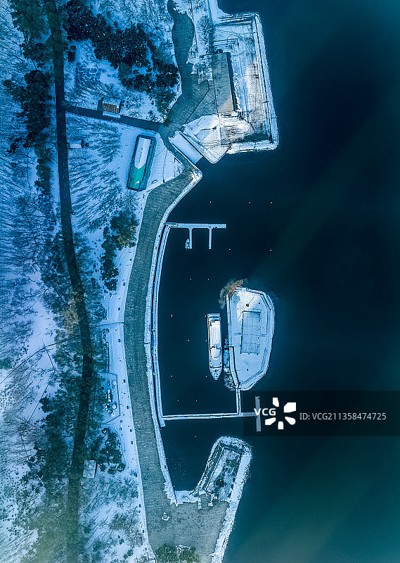 雪后港湾图片素材