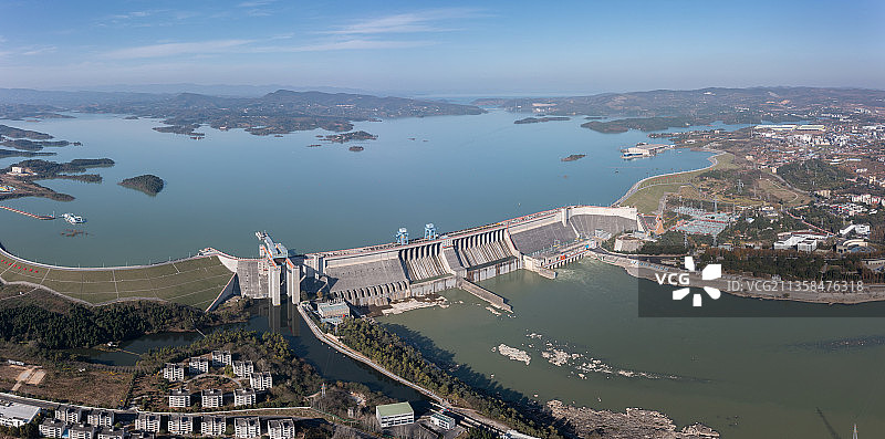 湖北省十堰市丹江口市丹江口大坝全景图片素材