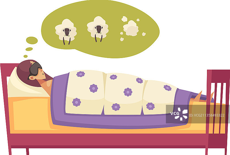 数绵羊睡眠构图图片素材