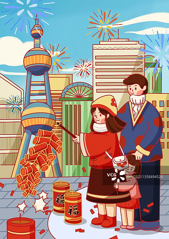 年俗—放鞭炮图片素材