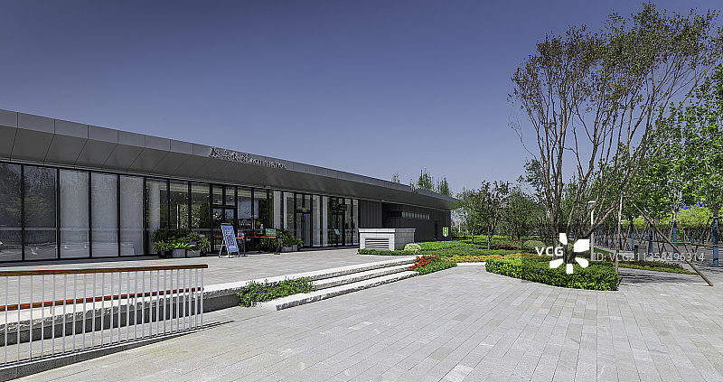 西安市灞河河堤休闲驿站图片素材