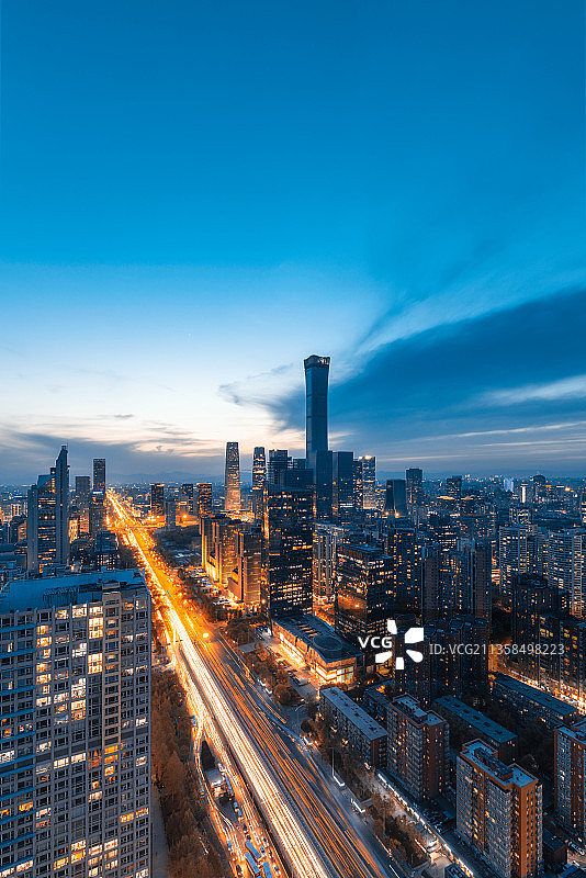 国贸夜景城市全景航拍图片图片素材