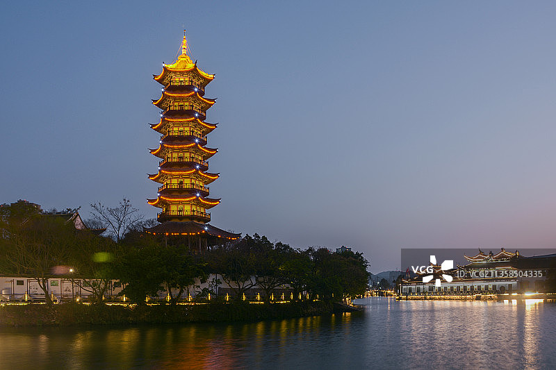 白象塔——浙江温州古塔 瓯海 温瑞塘河图片素材