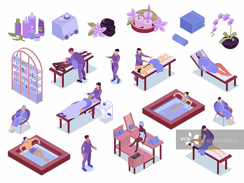 2.5D水疗图标集图片素材