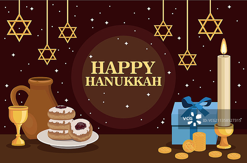 光明节快乐贺卡图片素材