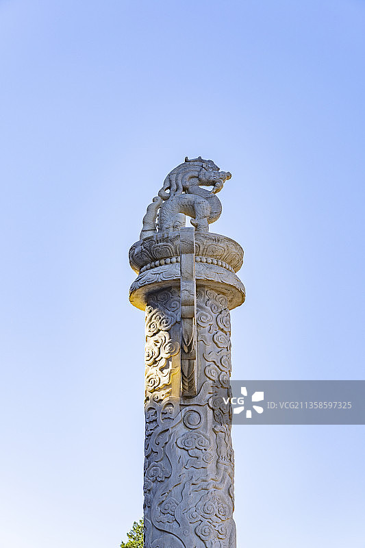 古建筑标志华表特写图片素材