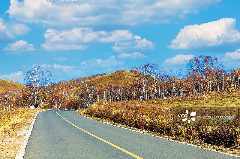 乌兰布统夹皮沟公路风光图片素材