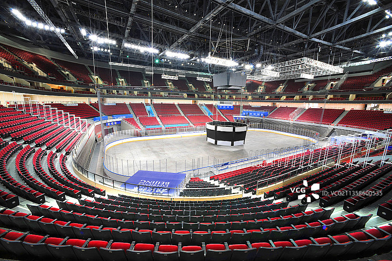 北京，五棵松体育馆，冰球比赛场馆，冰上运动中心。图片素材