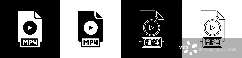 MP4文件文档下载MP4按钮图标素材图片素材