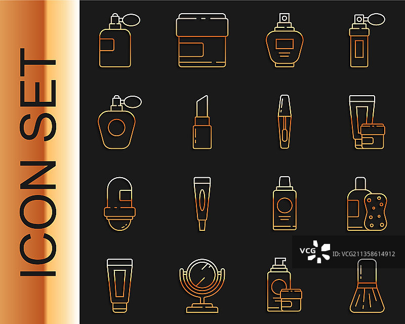 化妆刷和洗发水瓶图片素材