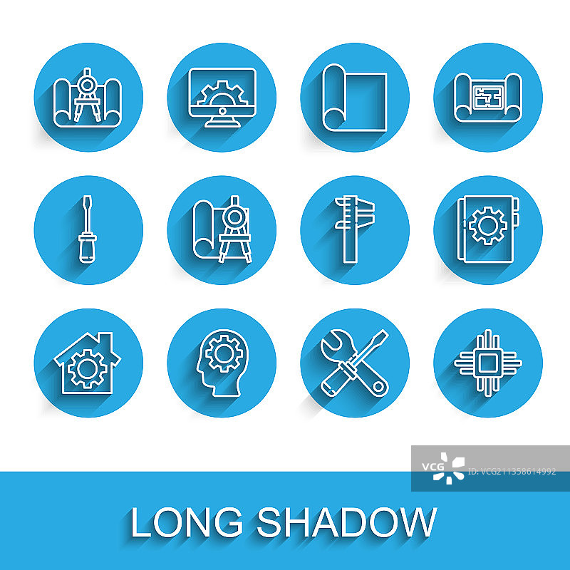 设置房屋齿轮人头内部图片素材