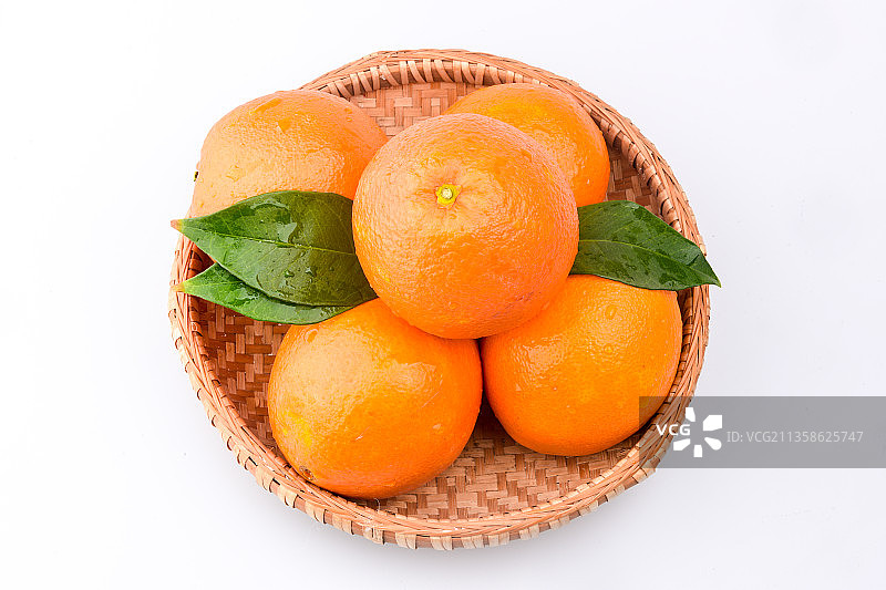 健康食物赣南脐橙精品水果白底棚拍图片素材