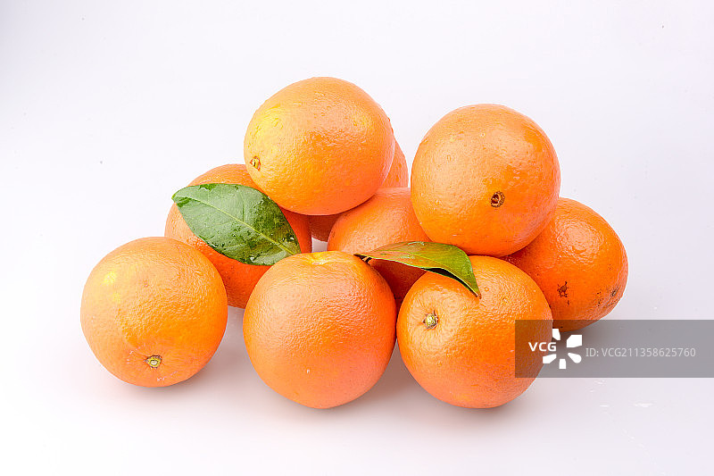 健康食物赣南脐橙精品水果白底棚拍图片素材