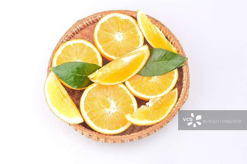 健康食物赣南脐橙精品水果白底棚拍图片素材