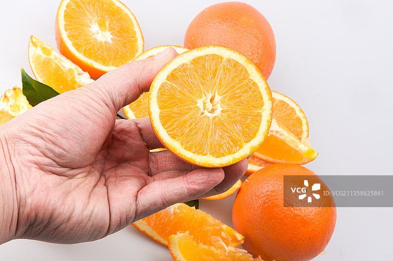 健康食物赣南脐橙精品水果白底棚拍图片素材