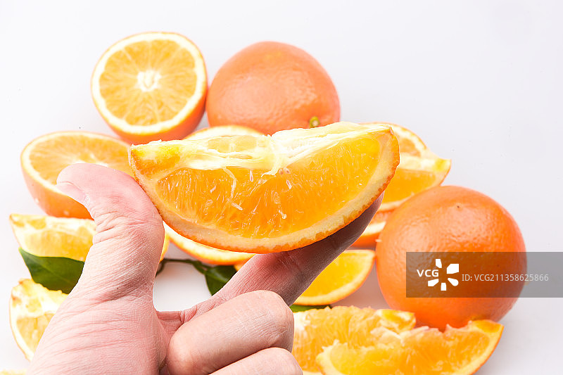 健康食物赣南脐橙精品水果白底棚拍图片素材