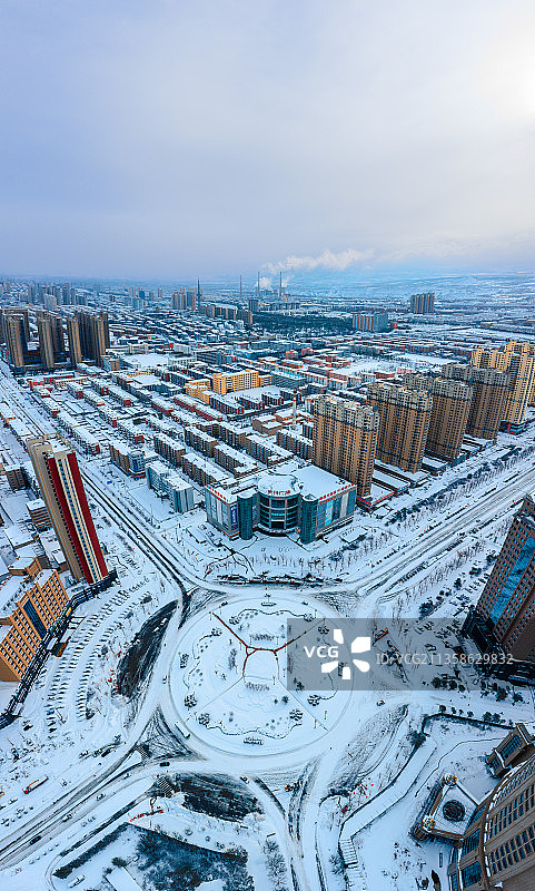 辽宁省阜新市雪景（竖版）图片素材