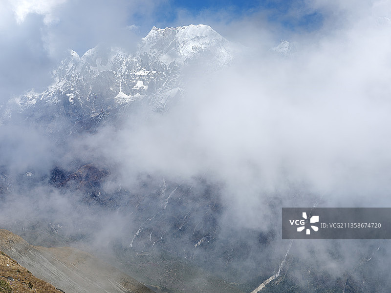 吉隆.东林河谷东北向 岗彭庆峰 (7292M)图片素材