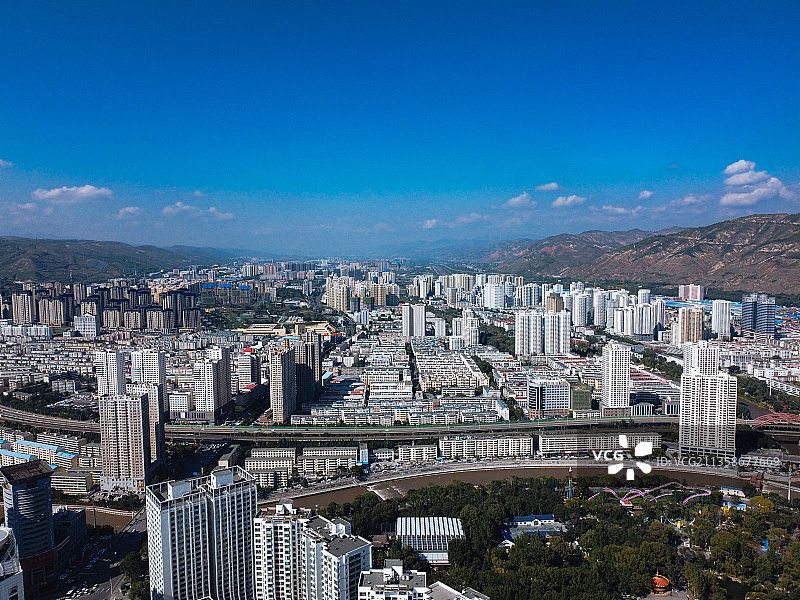 西宁 城西区 新宁路 新宁广场  青海博物馆 图书馆 五四大图片素材