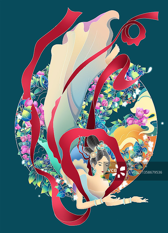 敦煌仙女图片素材