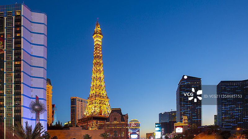 赌城拉斯维加斯夜景图片素材