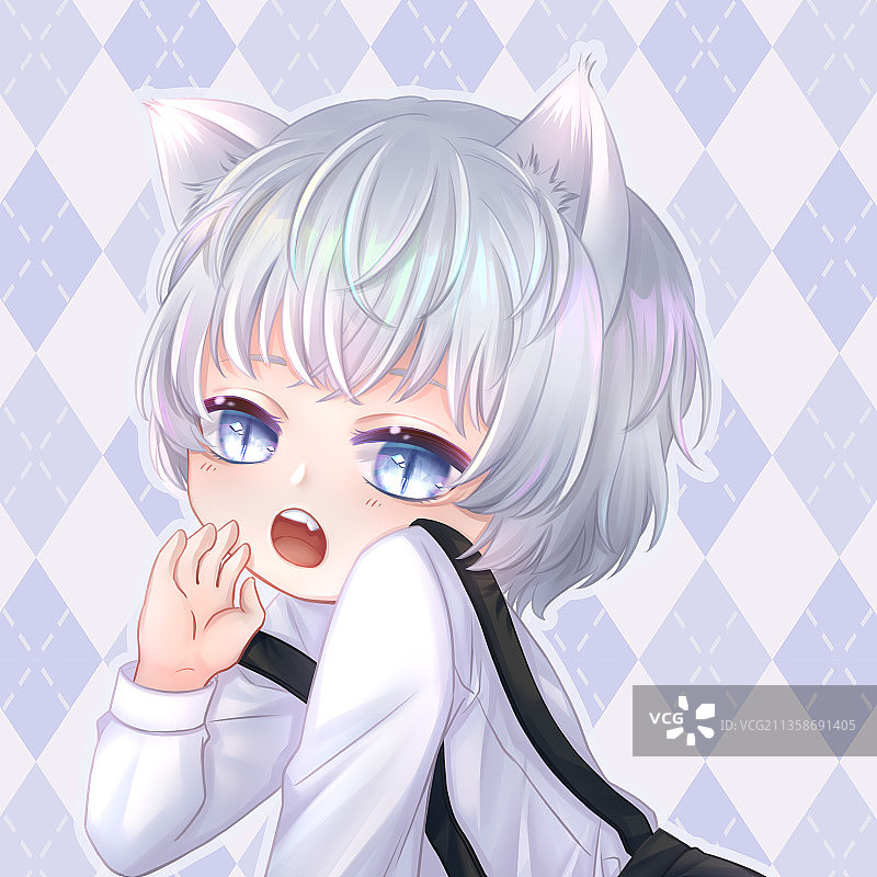 Q版布偶猫二次元风格拟人图片素材