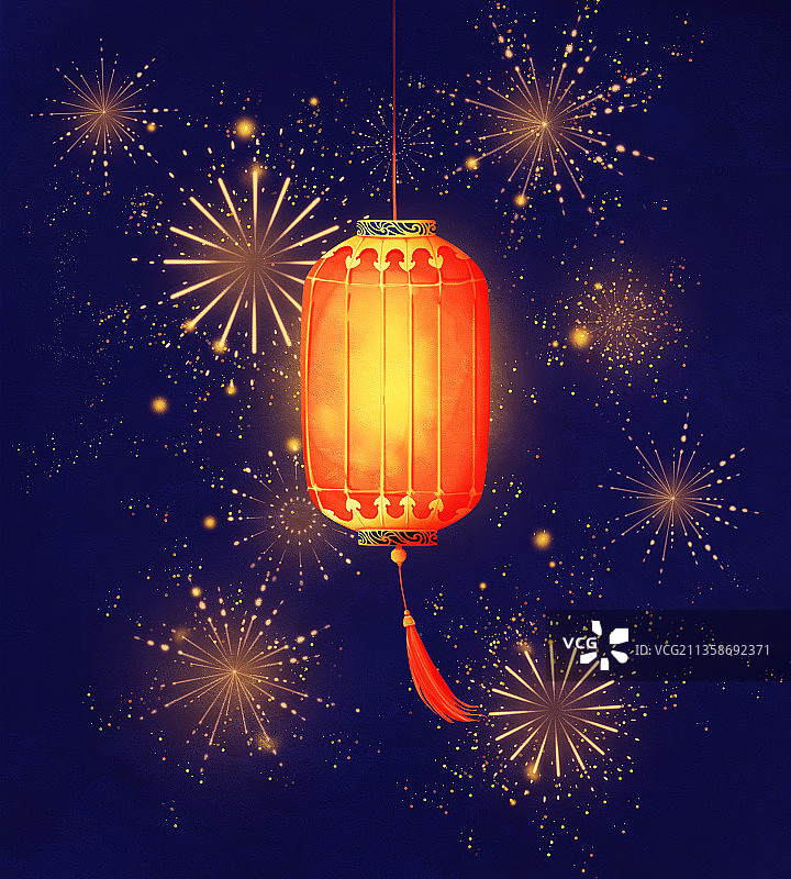 灯笼，新年，元宵，插画图片素材