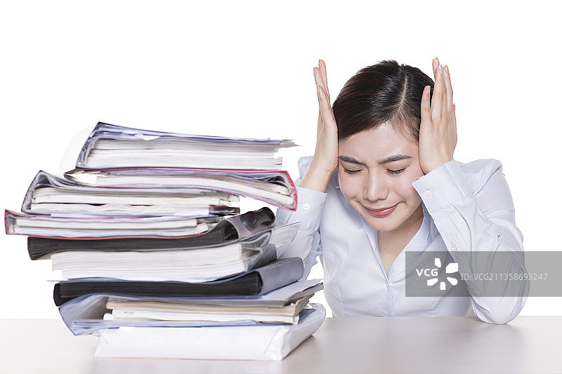 工作压力大的职场女性图片素材
