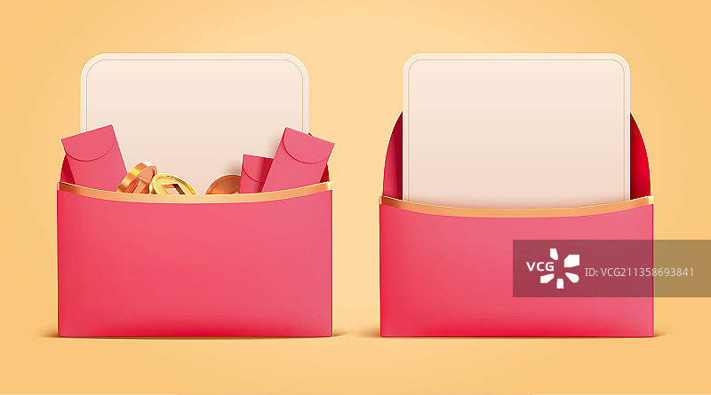 三维渲染新年红包素材图片素材