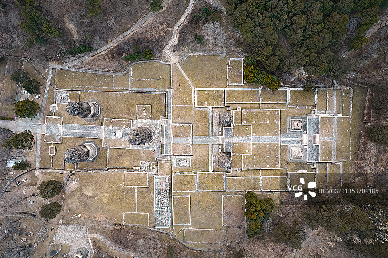 北京市昌平区银山塔林航拍图片素材