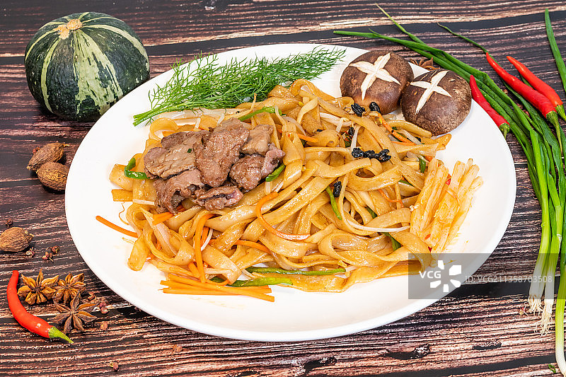 木板背景广西桂林米粉老友粉食材图片素材