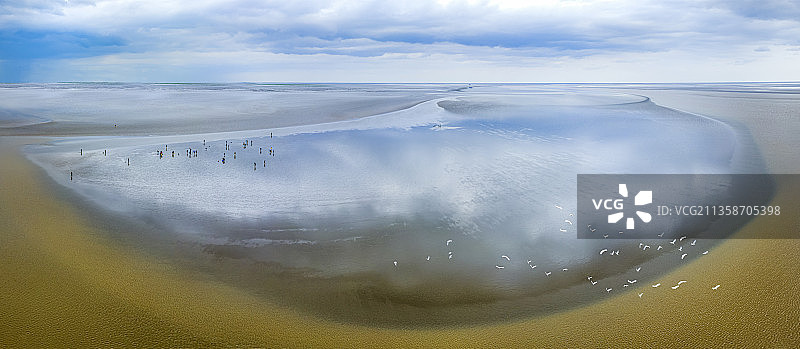 湿地滩涂自然之美线条色彩神奇画面图片素材