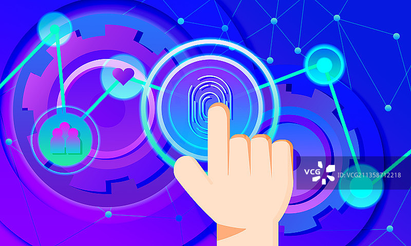 交互技术科技感插画图片素材