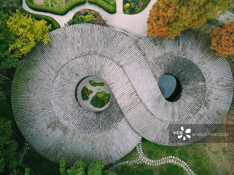 航拍视角下的道明竹里图片素材