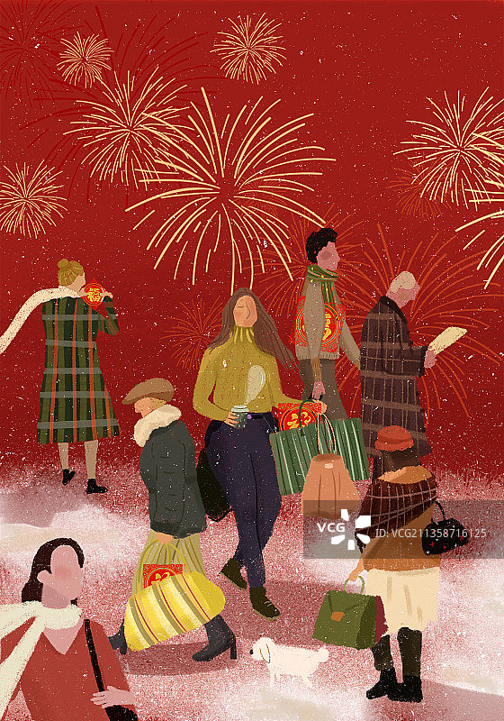 元旦回家插画图片素材