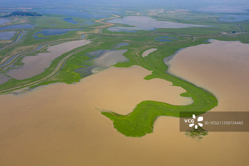 航拍南矶山湿地自然保护区图片素材