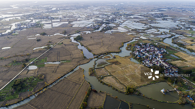航拍中国安徽省宣城市郎溪县西郊风光图片素材