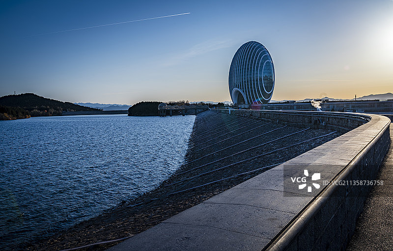 雁西湖日出图片素材